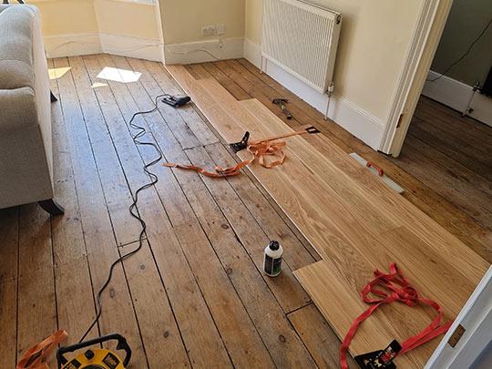 Engineered floor installation in Wandsworth